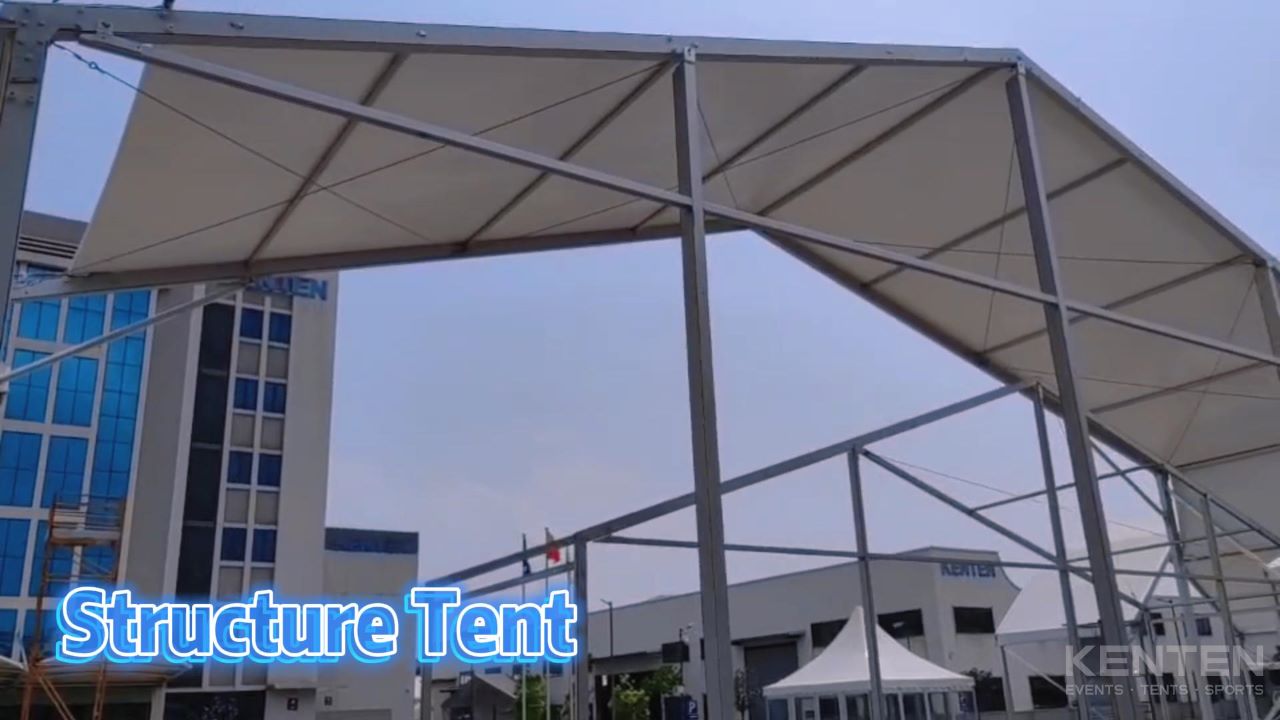 Warehouse structure tent installation test before shipment