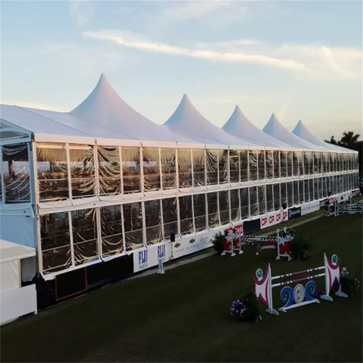 Double decker structure tent for sports events