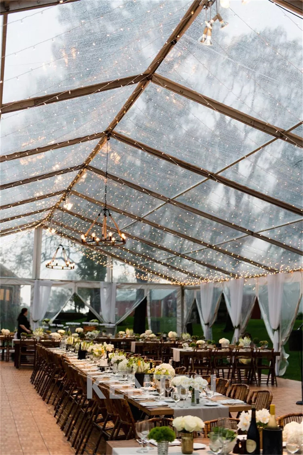 Weding tent hall 100 people outdoor white strech tent steel frame wedding party 10x 30 20x 30 ft