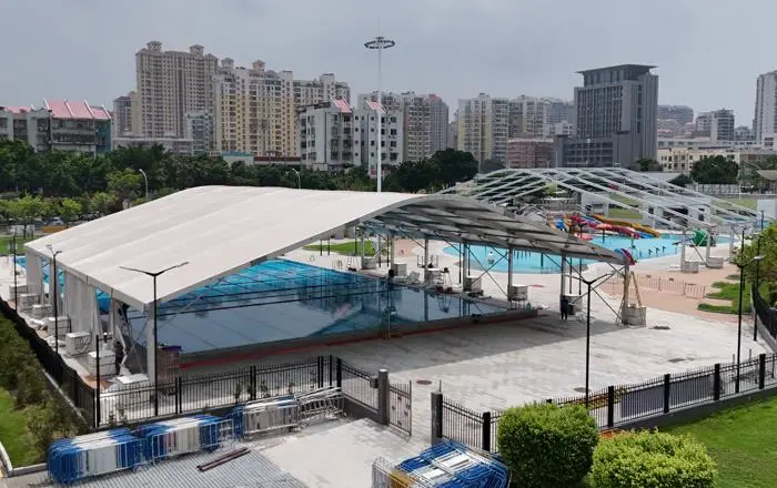 30m Curved Structure Tent - outdoor swimming pool tent