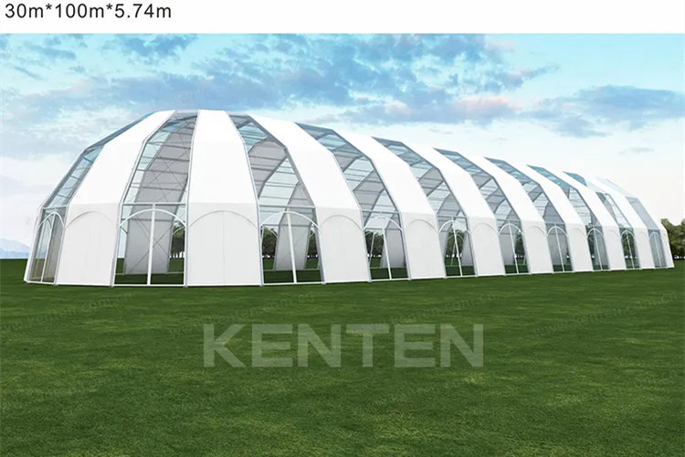 Black & White Elegant Striped Event Igloo Tent for Grand Outdoor Events & Concerts & Exhibitions