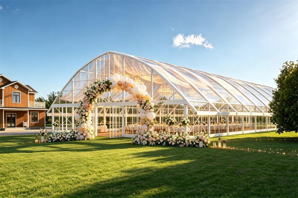 Custom Arch Roof Orangerie Tent | Aluminum Glass Structure for Weddings Custom Arch Roof Orangerie Tent | Aluminum Glass Structure for Weddings
