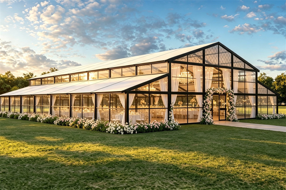 25x35m Atrium Tent Clear Span Glass Wall Marquee for Weddings & Events