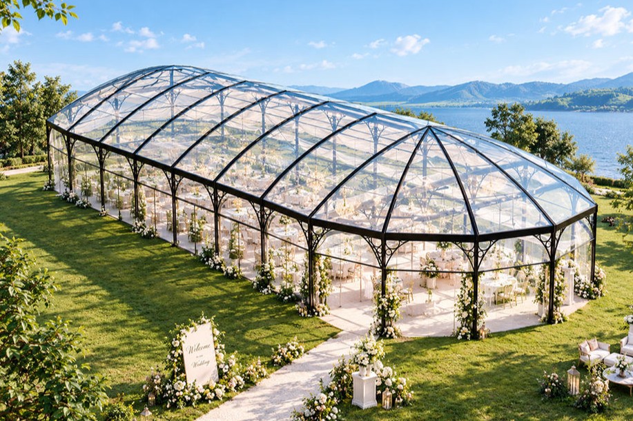 Custom Atrium Tent with Aluminum Frame for Weddings, Banquets & Events