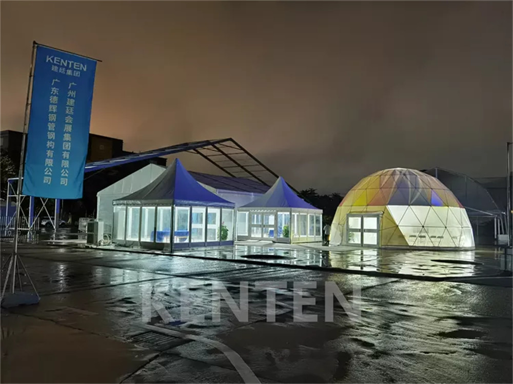 quality PVC fire prevention clear transparent igloo shape 25m trade show dome tent for custom