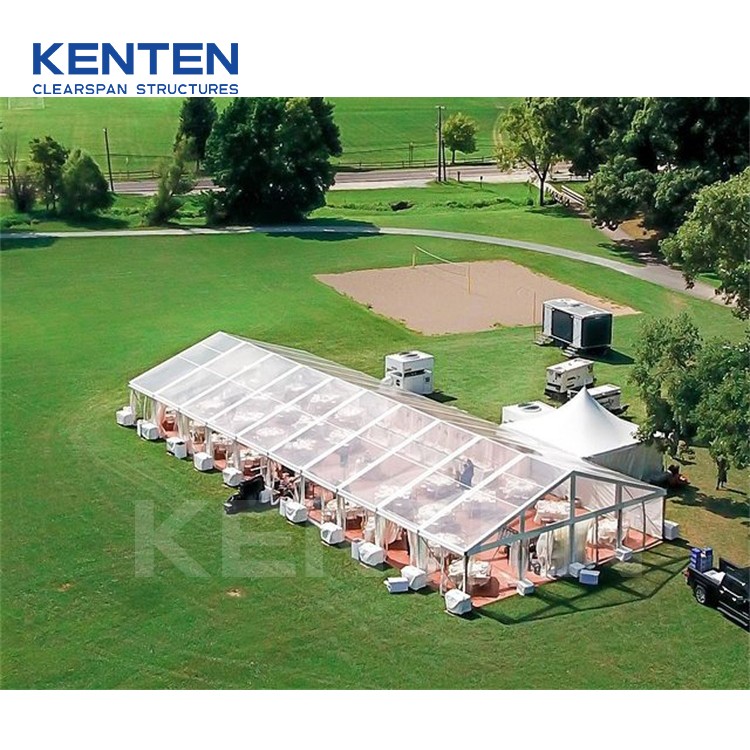 Large airconditioned transparent marquee clear span walls party tent