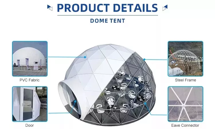 Waterproof Pvc Igloo House White Transparent Geodesic Dome Tent