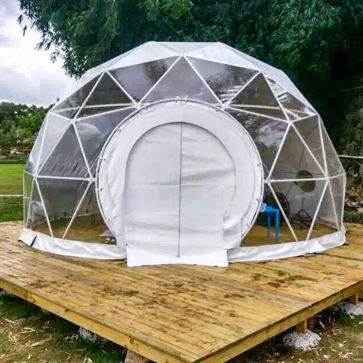 geodome geodesic glamping dome tent in trade show