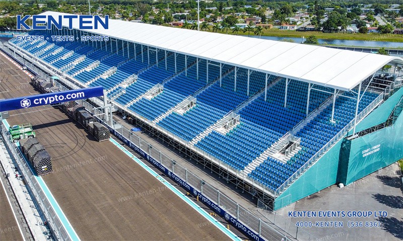 KENTEN grandstand tents need a roof and seats.