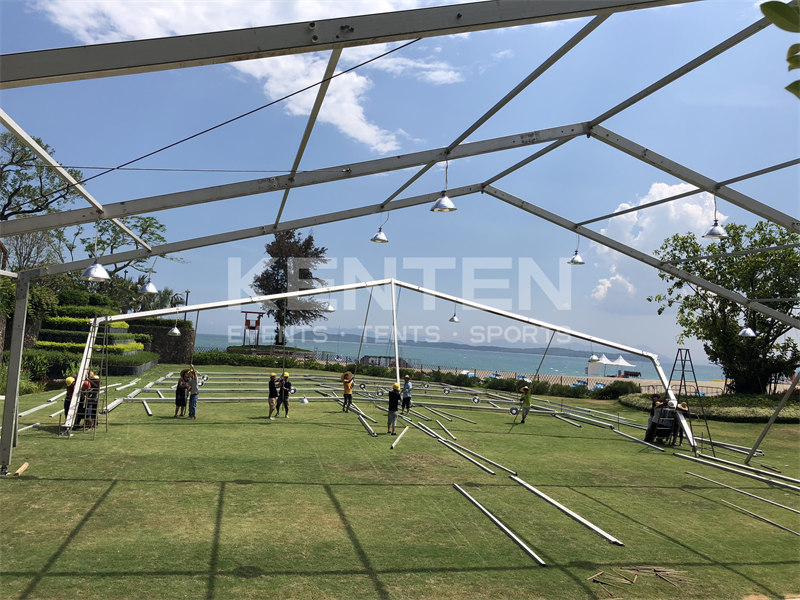 Clear span tents create a unique surrounding for high-profile events