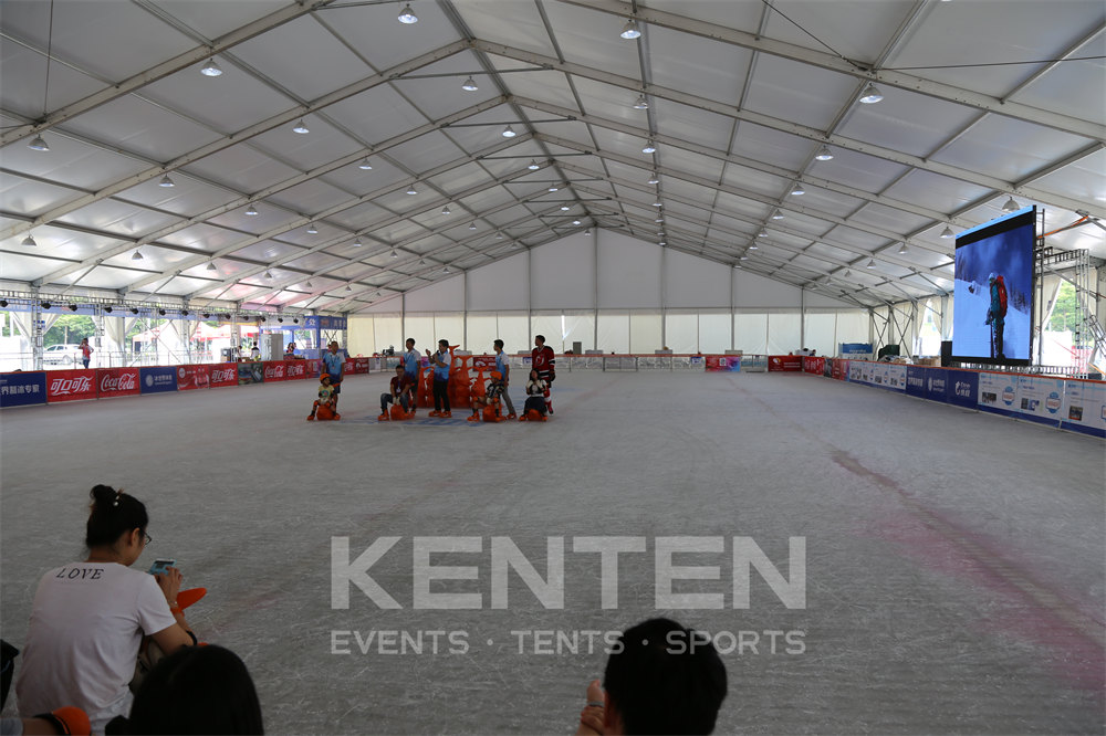 Indoor skating rink tents