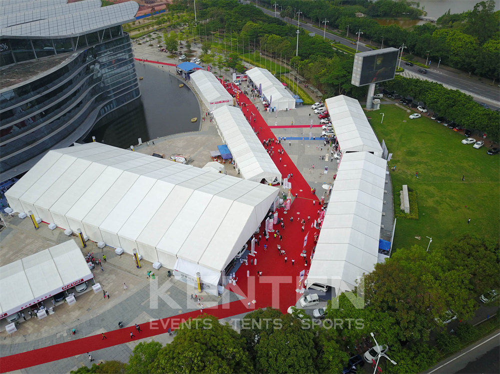 Outdoor exhibition tents have the characteristics of solid structure and safety.