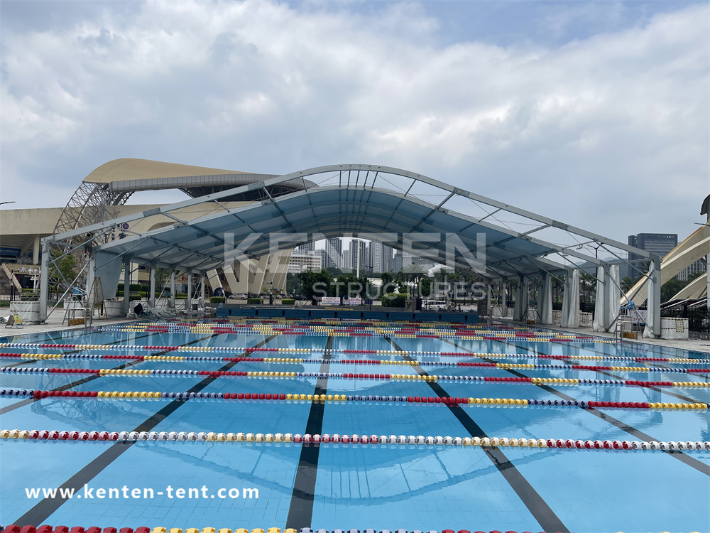 Swimming pool tent