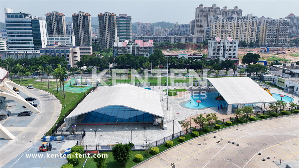 Curved tent - Swimming Pool Shade Tentsg