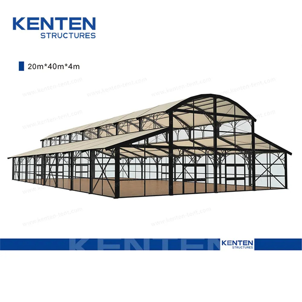 Custom Black Frame Glass Tent - Atrium Event Tent