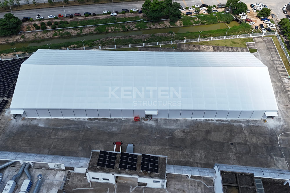 Case Study: 40×110m Warehouse Tent for Cargo Storage — China Case Study: 40×110m Warehouse Tent for Cargo Storage — China